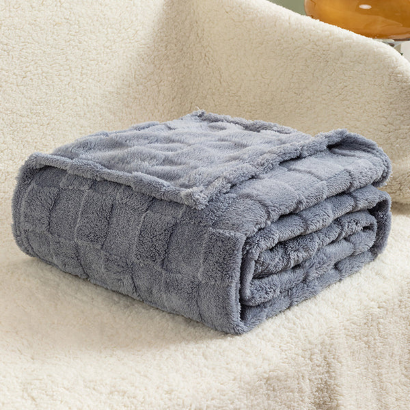 Coperta Spessa in Jacquard a Quadri – Morbida Coperta in Poliestere per Relax, Coprigambe o Strato da Letto – 70x100CM / 100x150CM